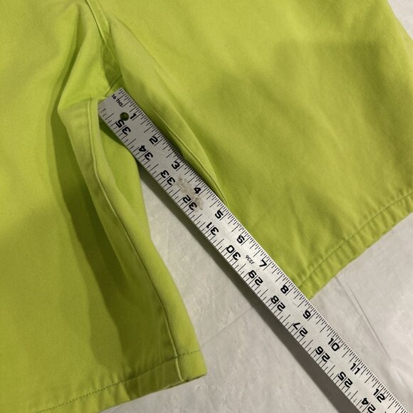 Vtg Lauren Jeans Co Womens Jean Shorts Green 12‎ Neon 90s Mom High Waist Bermuda - Picture 6 of 10